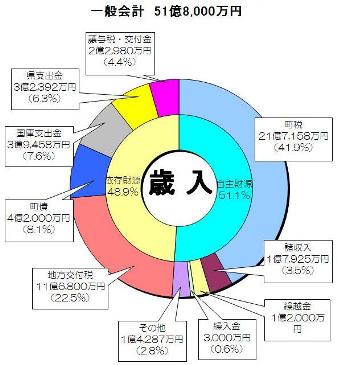 平成25年度歳入予算円グラフ